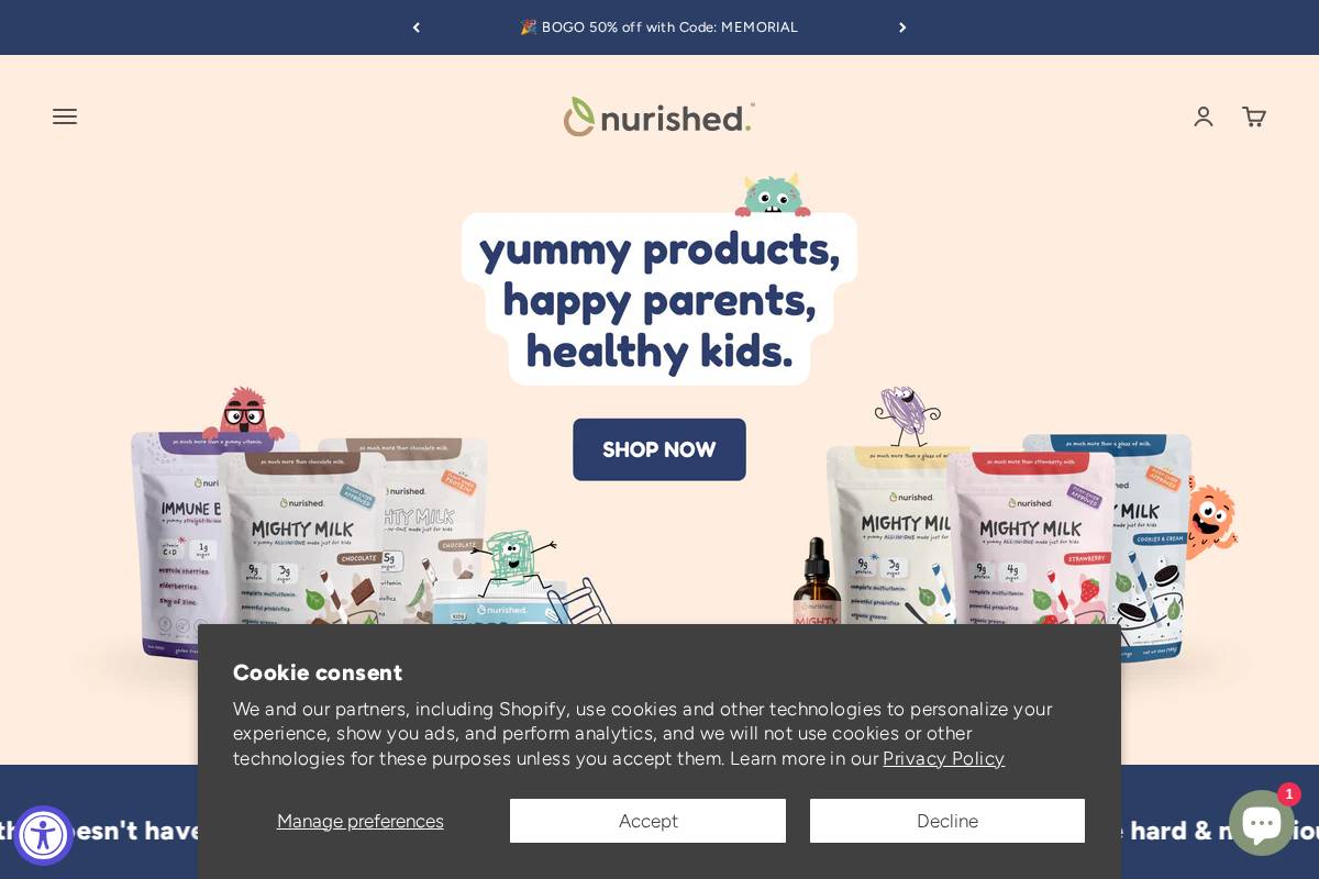 nurished.com homepage screenshot
