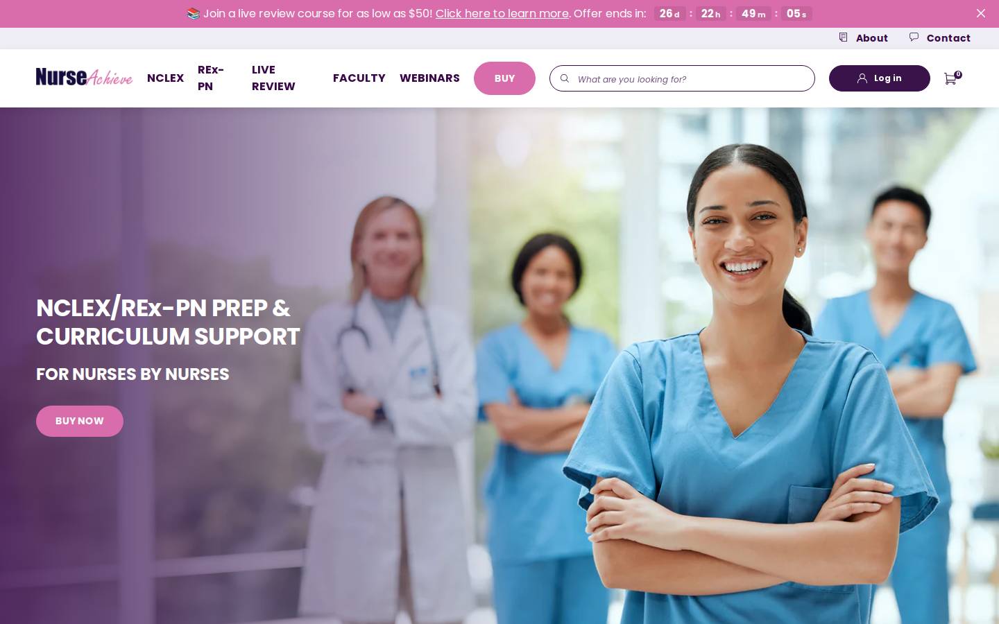 nurseachieve.com homepage screenshot