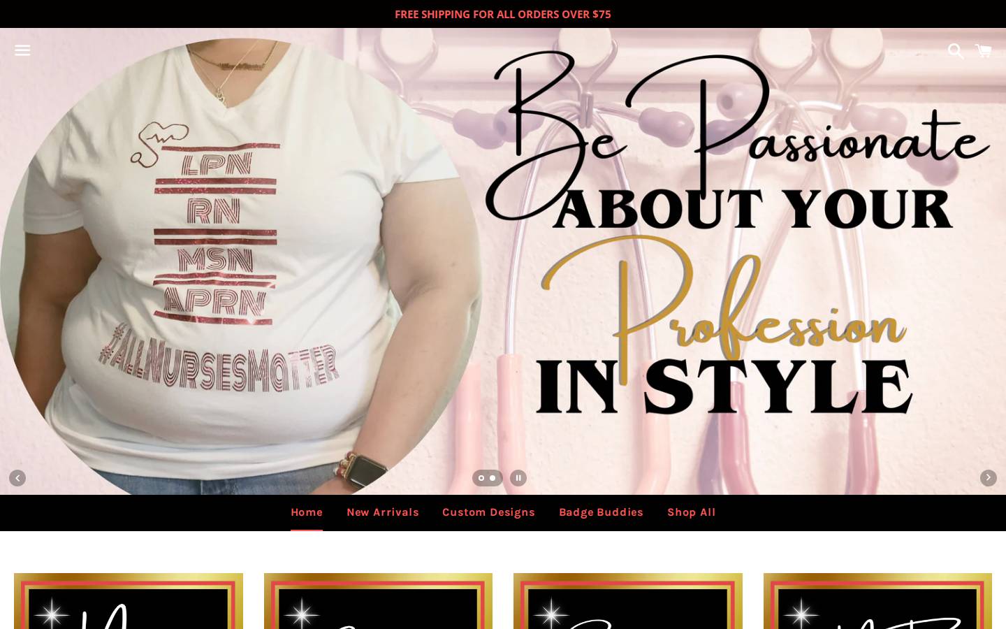 nurselytees.com homepage screenshot