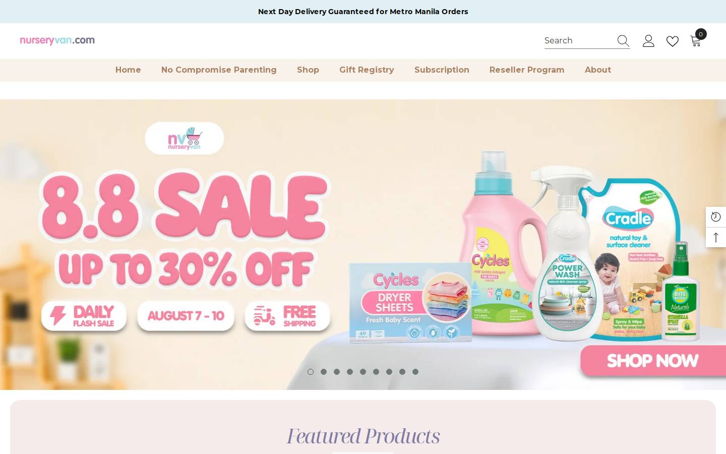 nurseryvan.com homepage screenshot