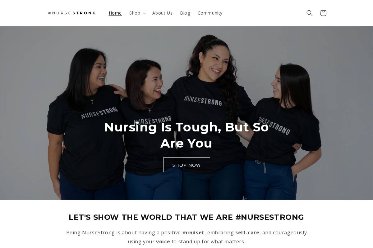 Nursestrong homepage screenshot