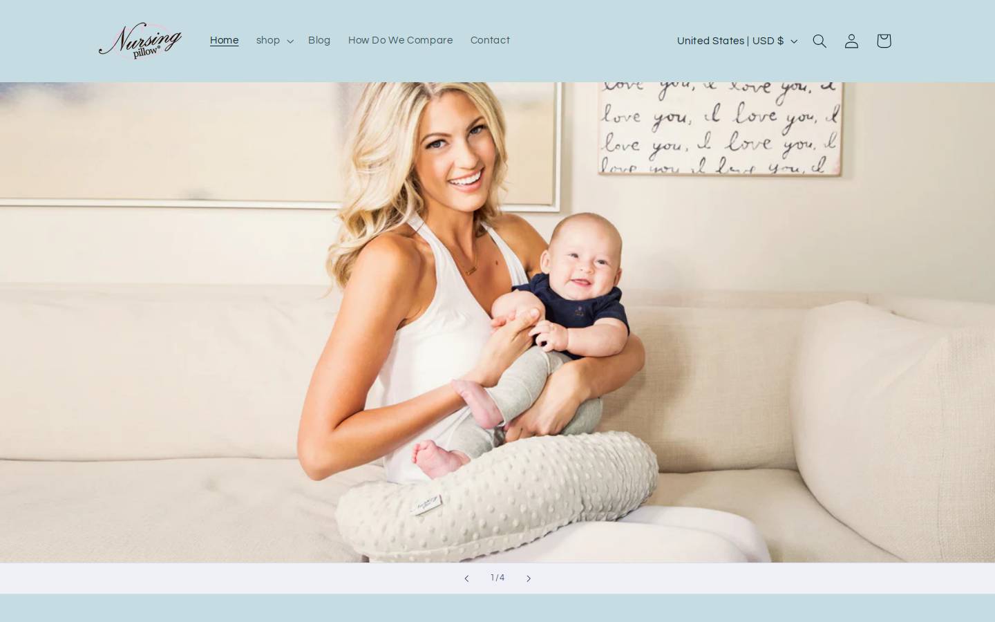 Nursing Pillow homepage screenshot
