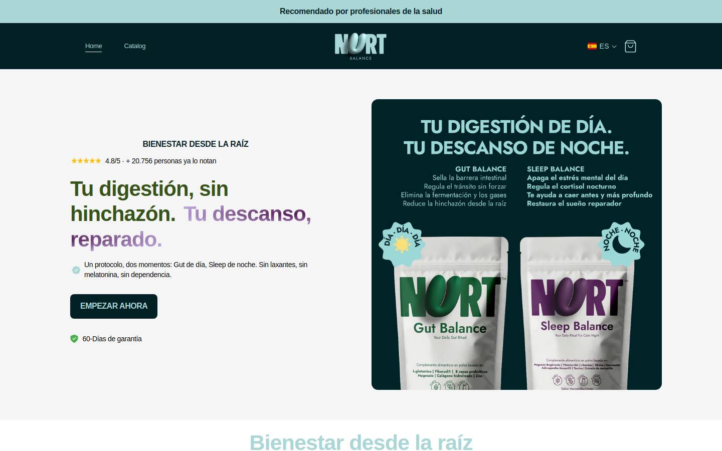 nurtbalance.com homepage screenshot