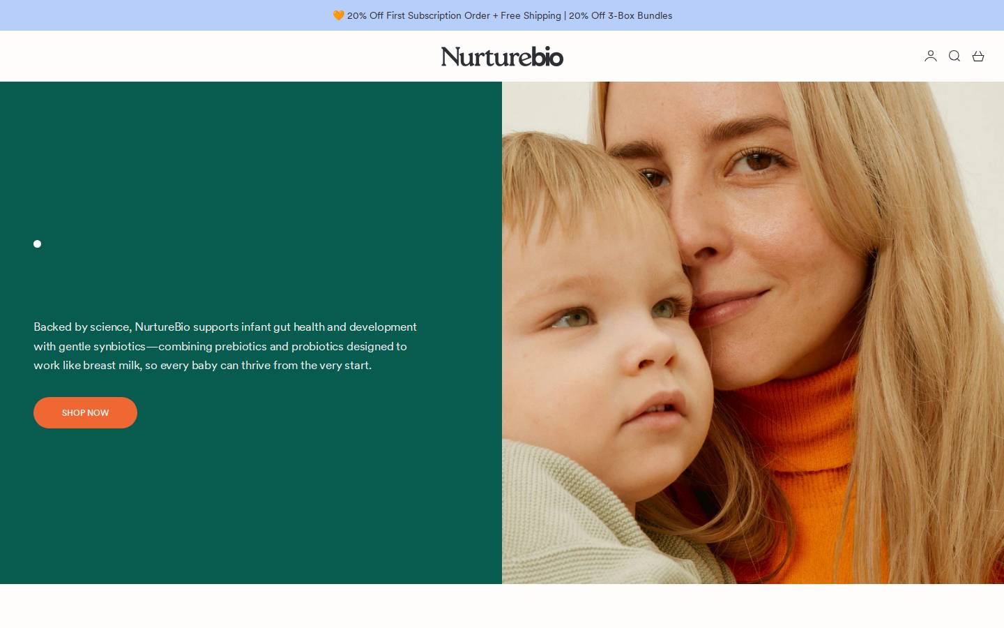nurturebio.com homepage screenshot