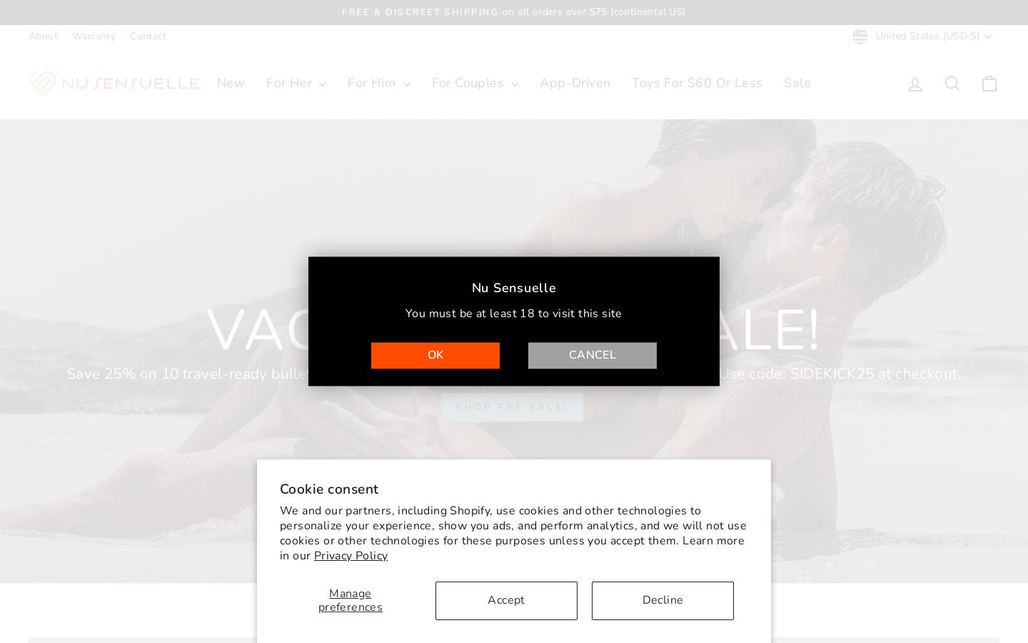 nusensuelle.com homepage screenshot