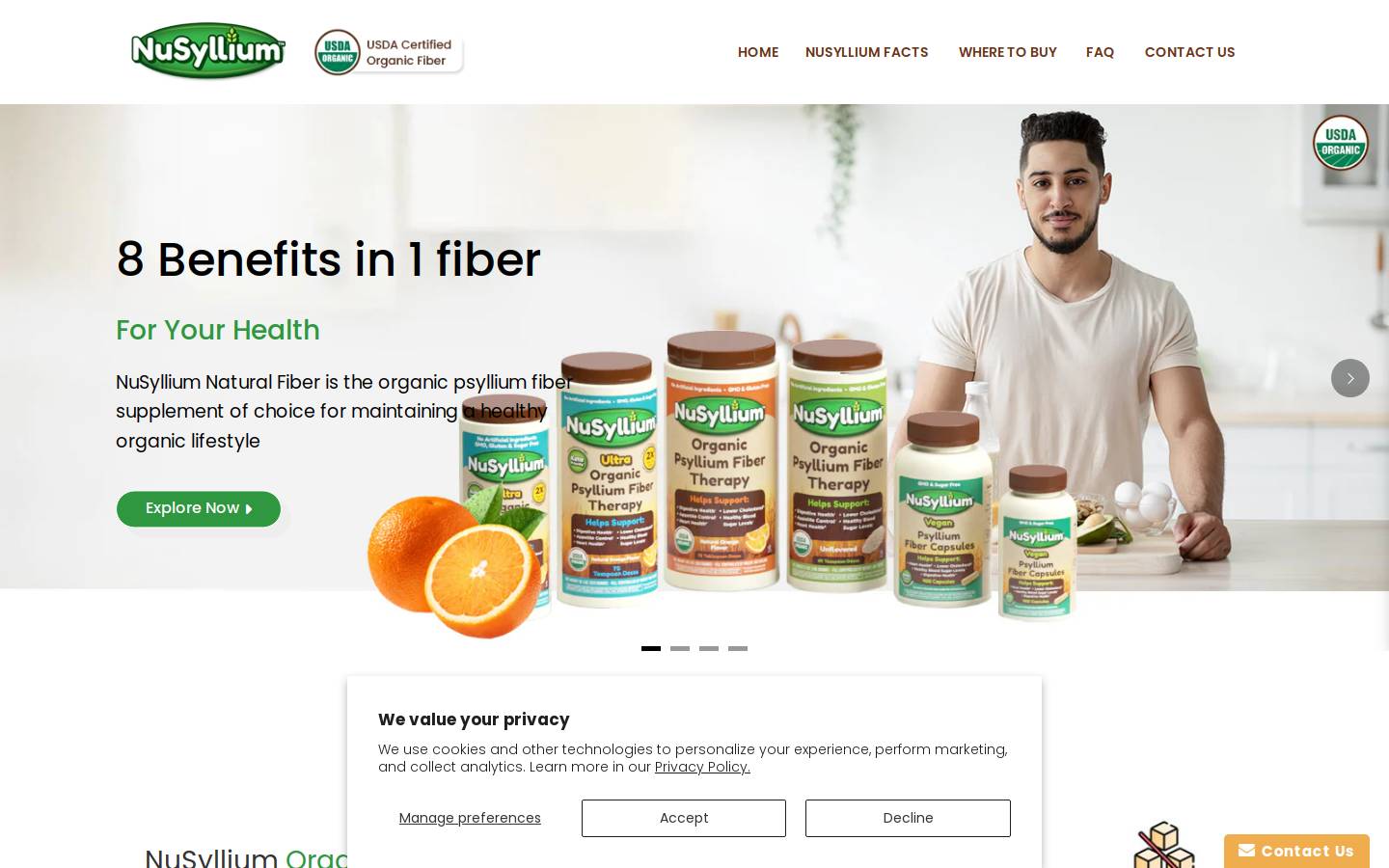 nusyllium.com homepage screenshot