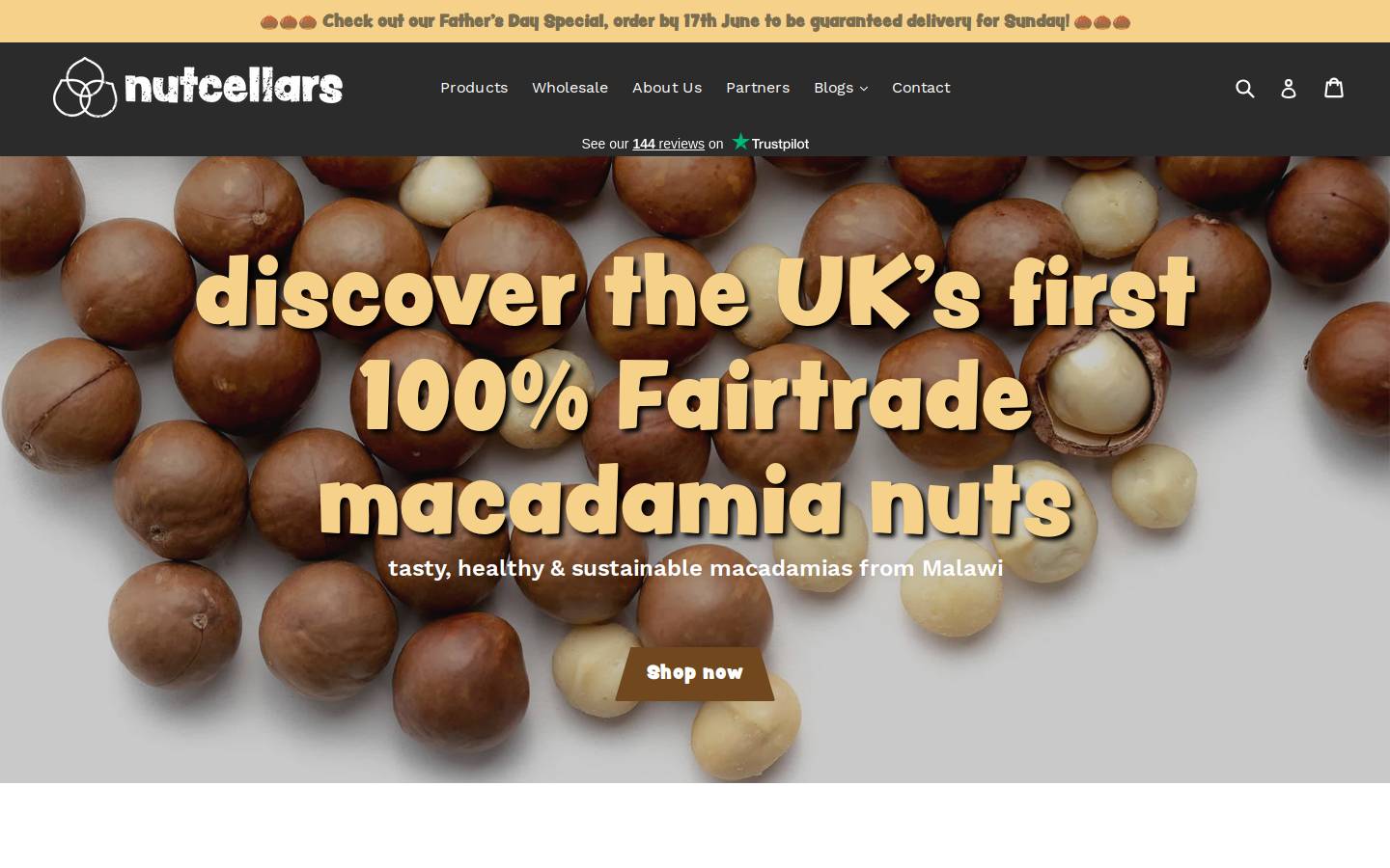 Nutcellars homepage screenshot