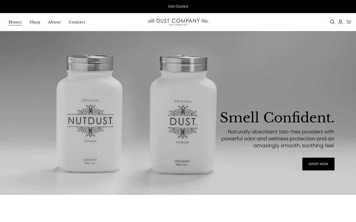 nutdust.com homepage screenshot