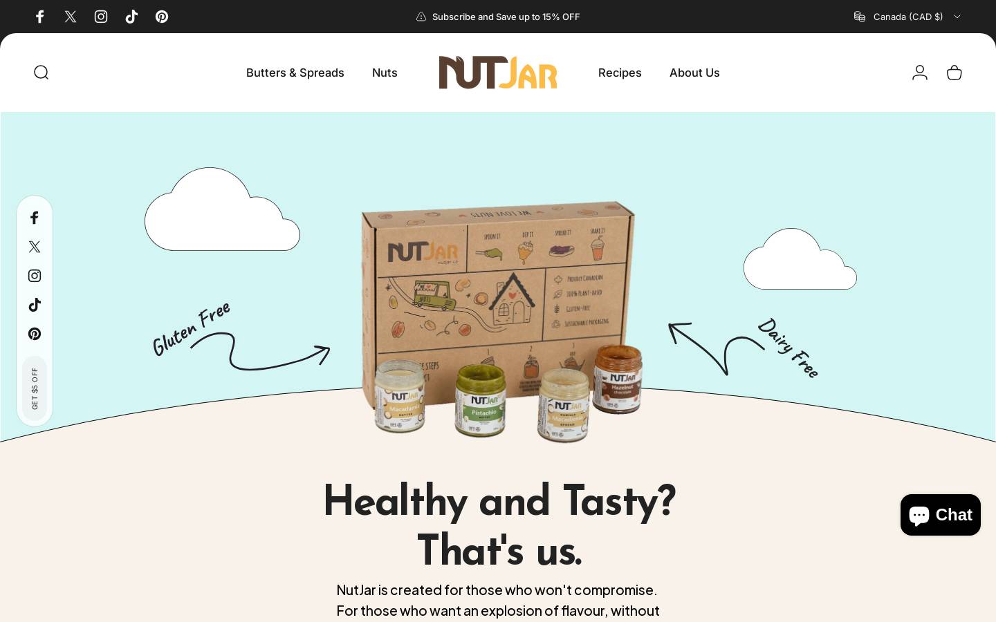 nutjar.ca homepage screenshot