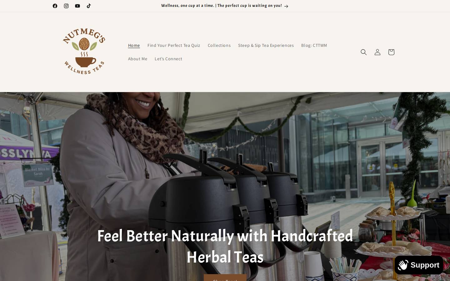 nutmegswellnessteasllc.com homepage screenshot
