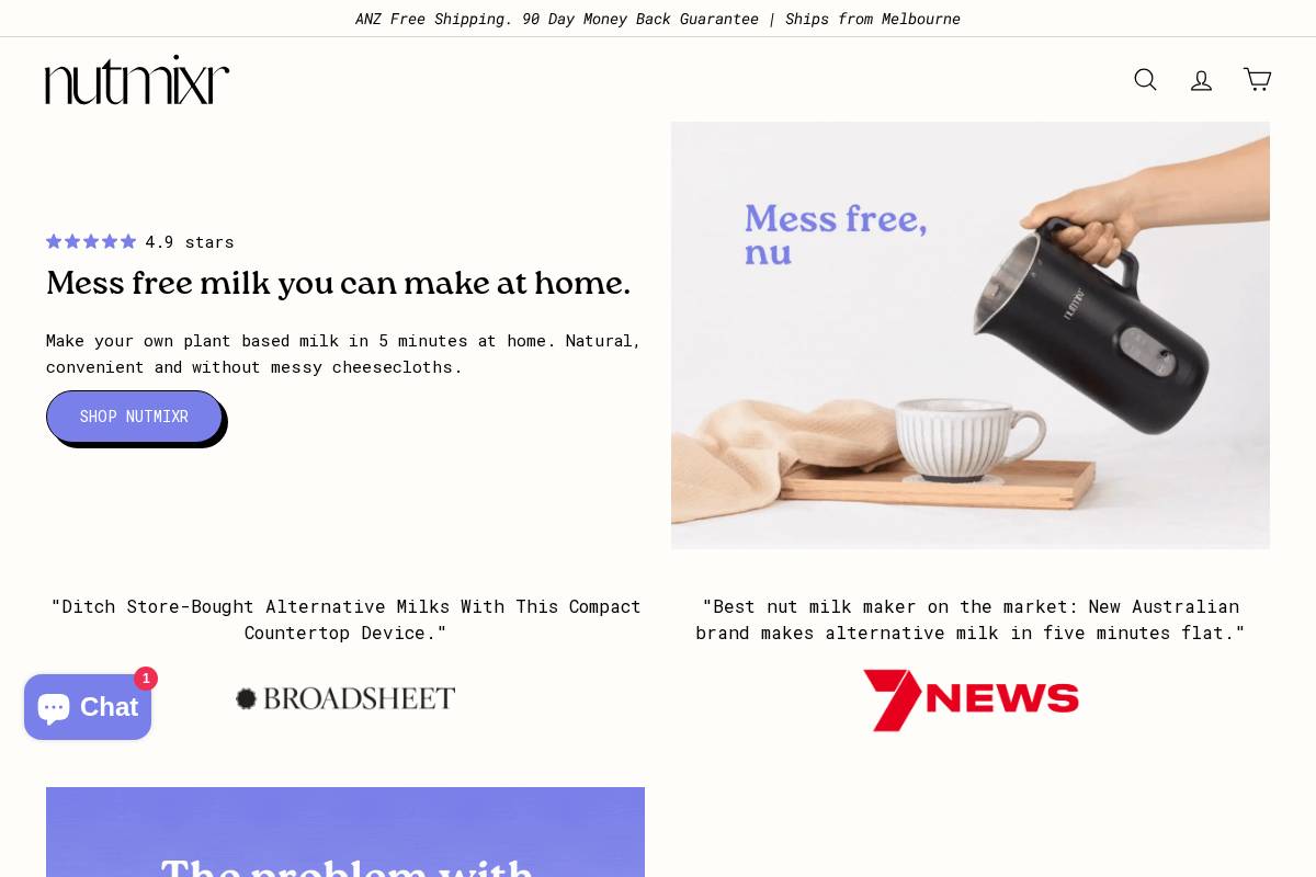 nutmixr.com homepage screenshot