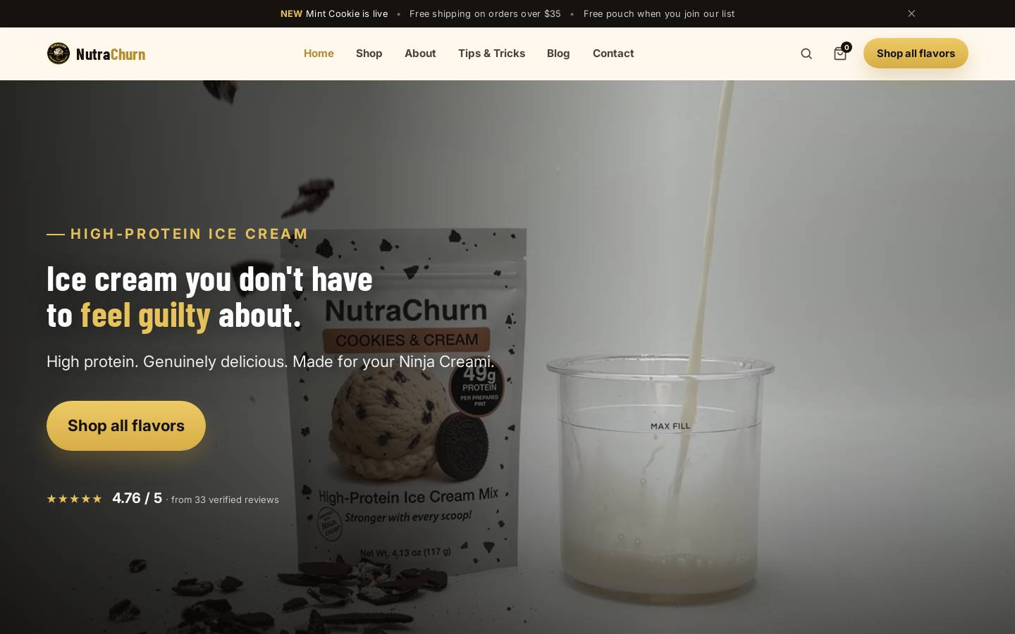 nutrachurn.com homepage screenshot