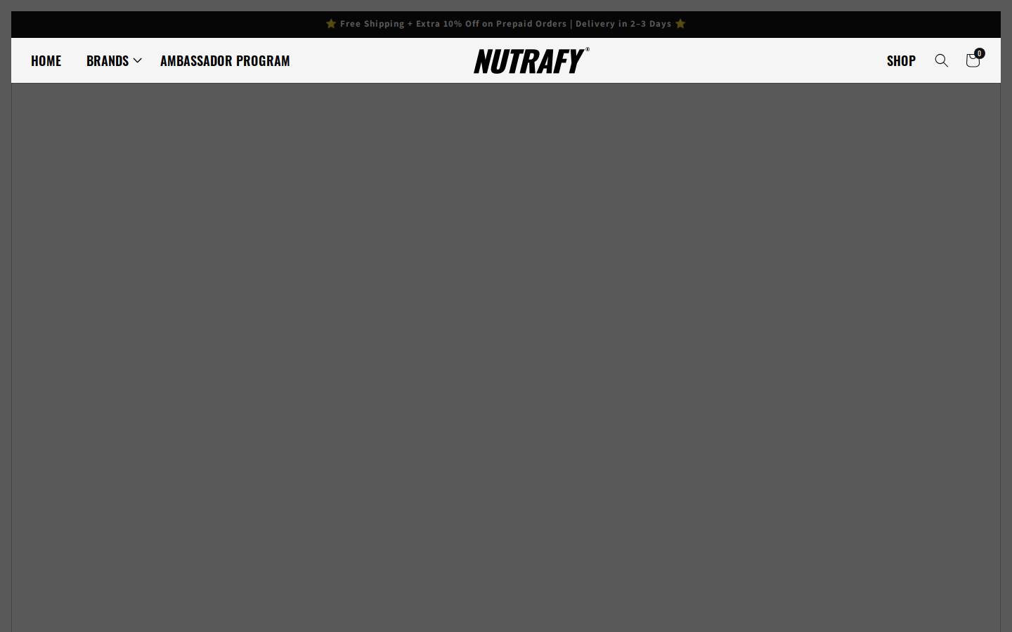nutrafy.com homepage screenshot