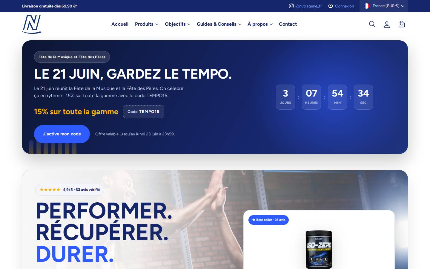 nutragene.fr homepage screenshot