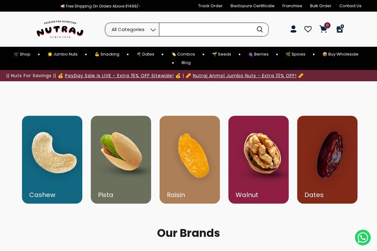 nutraj.com homepage screenshot