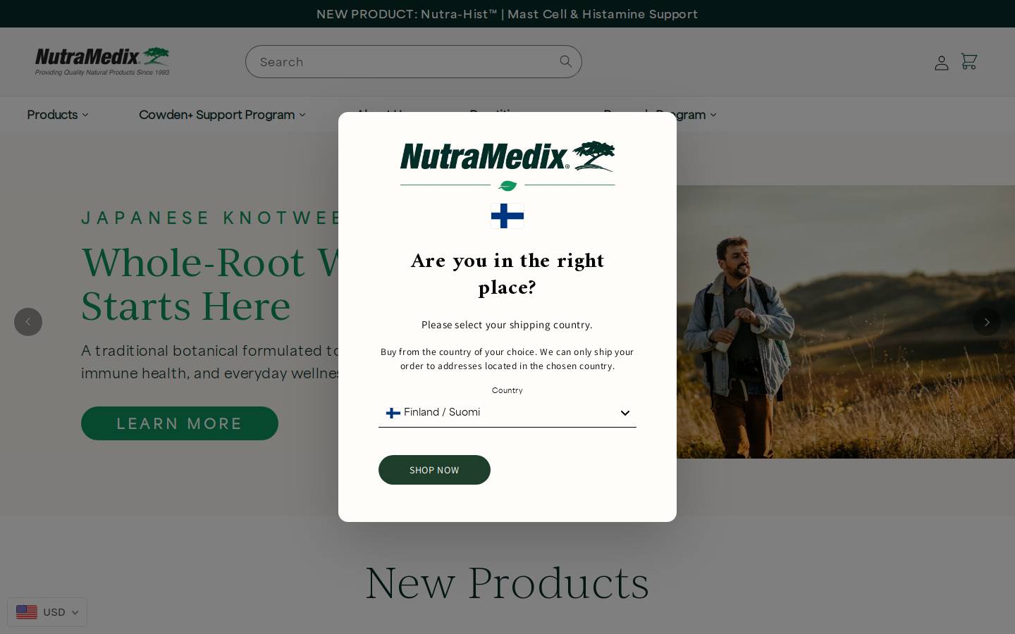 Nutramedix homepage screenshot