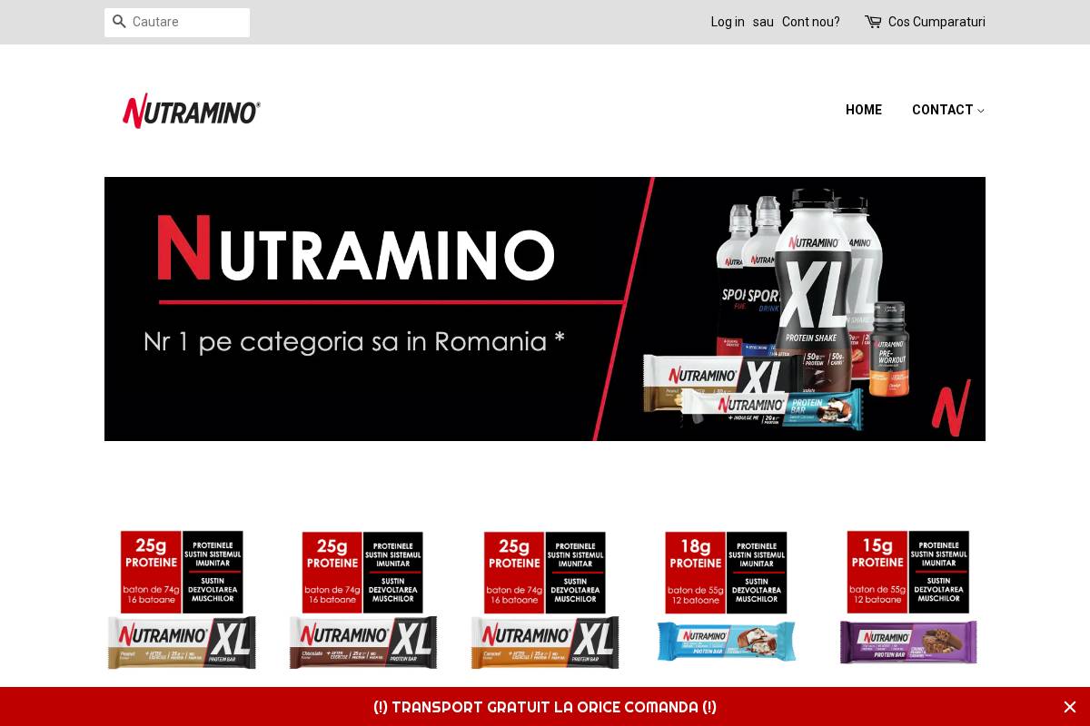 Nutramino homepage screenshot