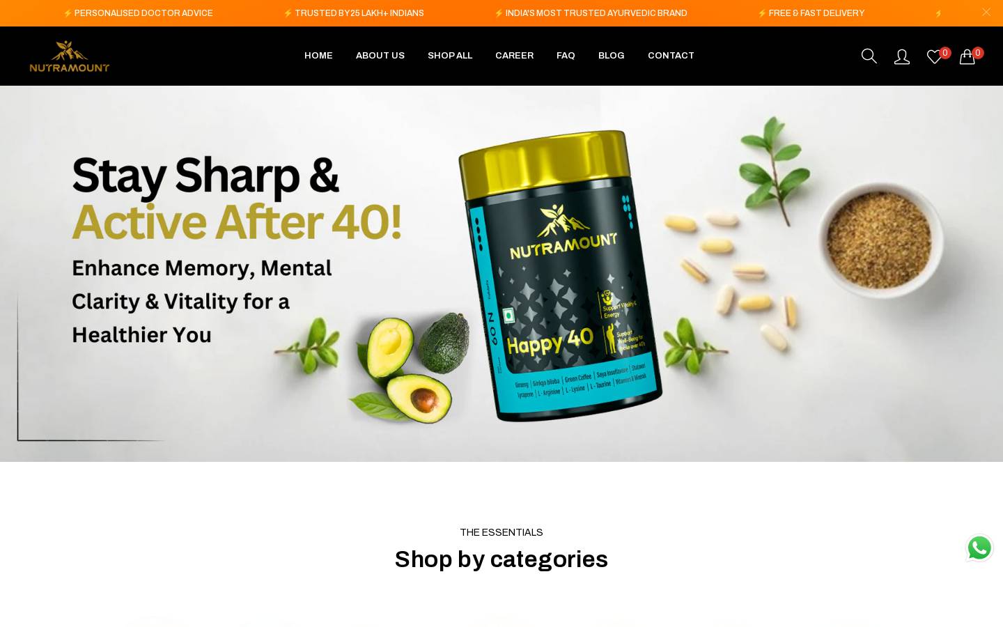 nutramounts.com homepage screenshot