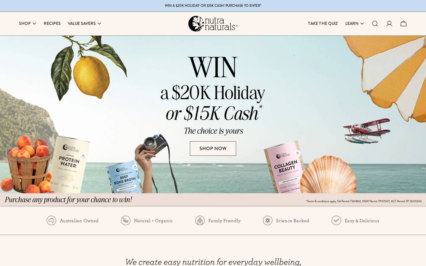 nutraorganics.com.au homepage screenshot