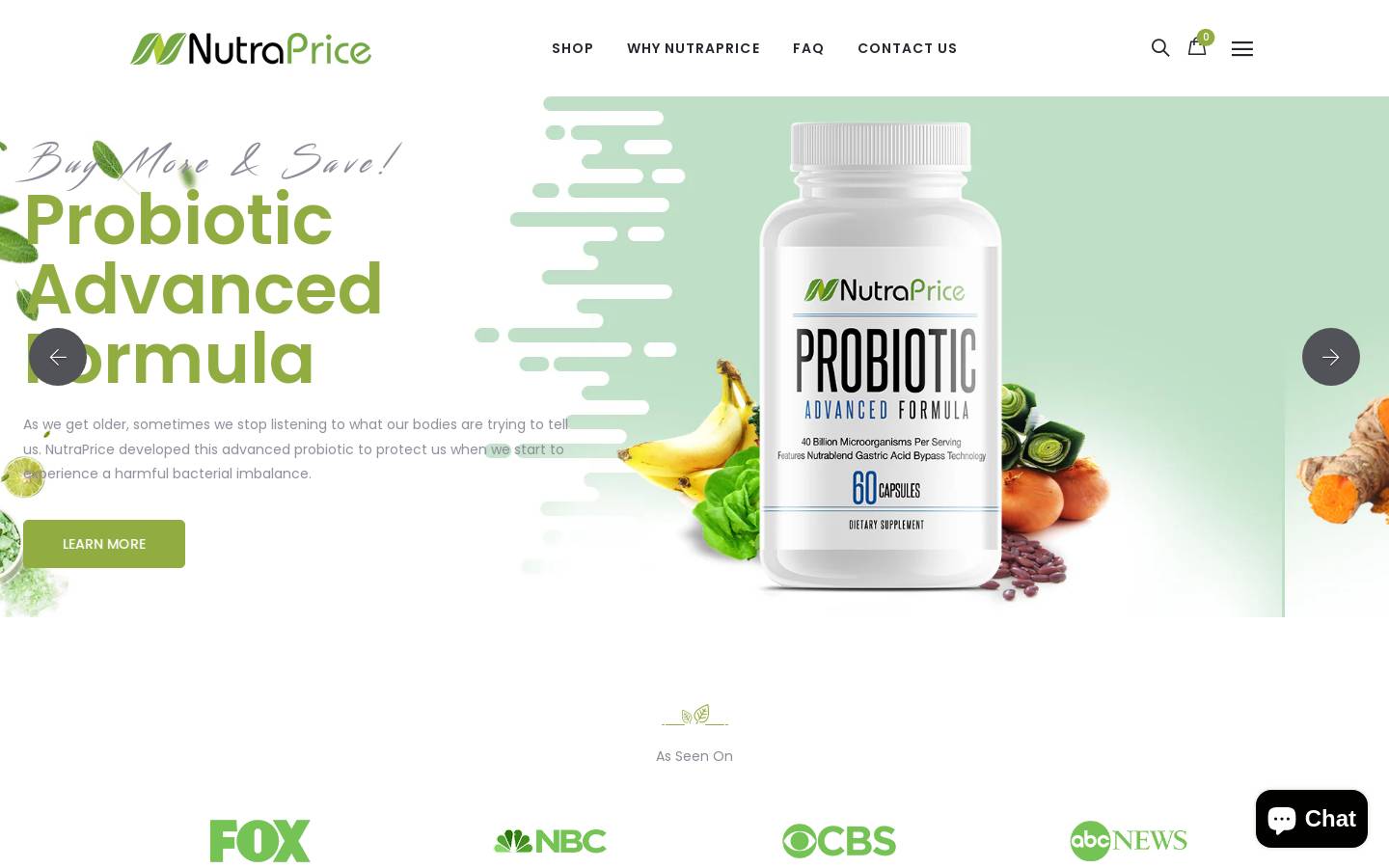 nutrapricepure.com homepage screenshot