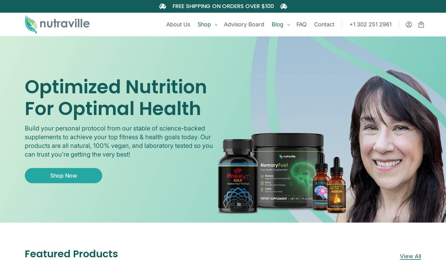 nutraville.com homepage screenshot