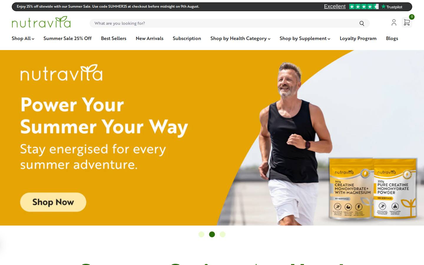 Nutravita homepage screenshot