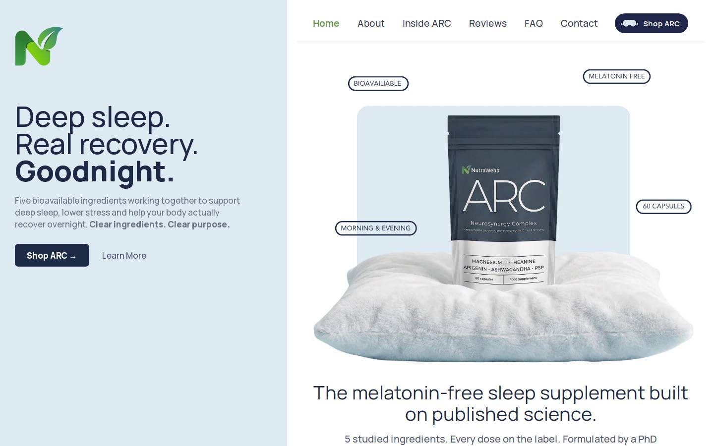 nutrawebb.com homepage screenshot