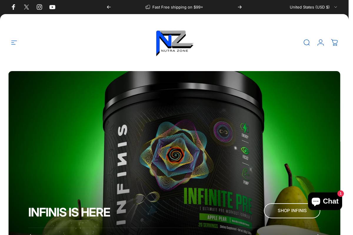 nutrazonenutrition.com homepage screenshot
