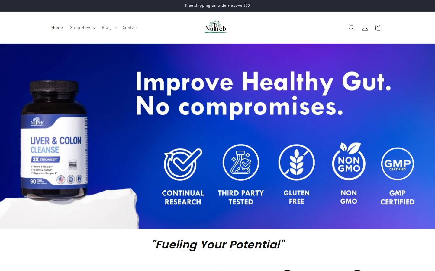 nutreb.com homepage screenshot