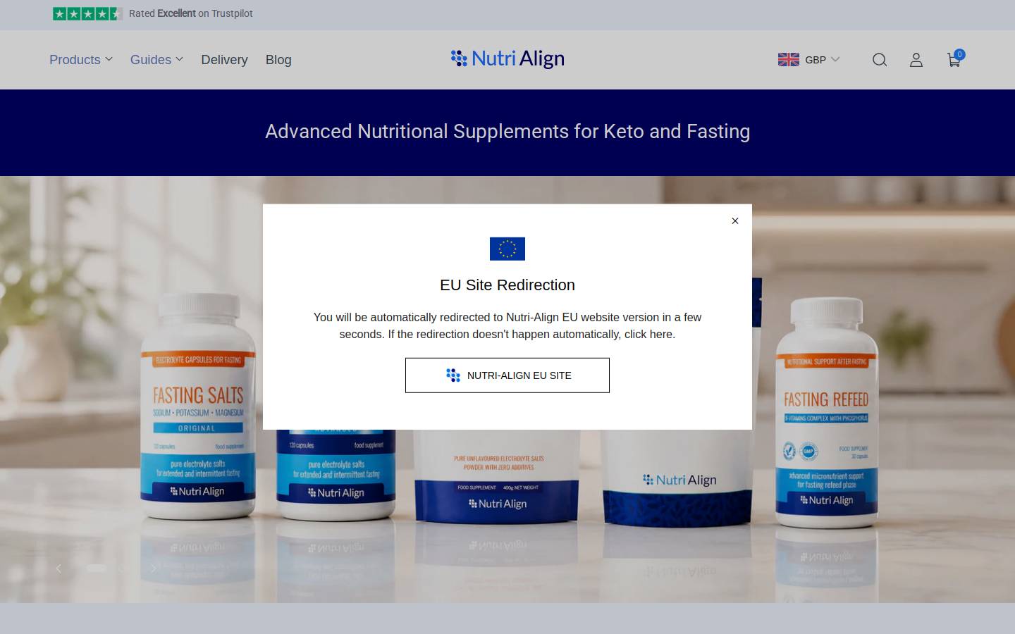 Nutri-Align homepage screenshot