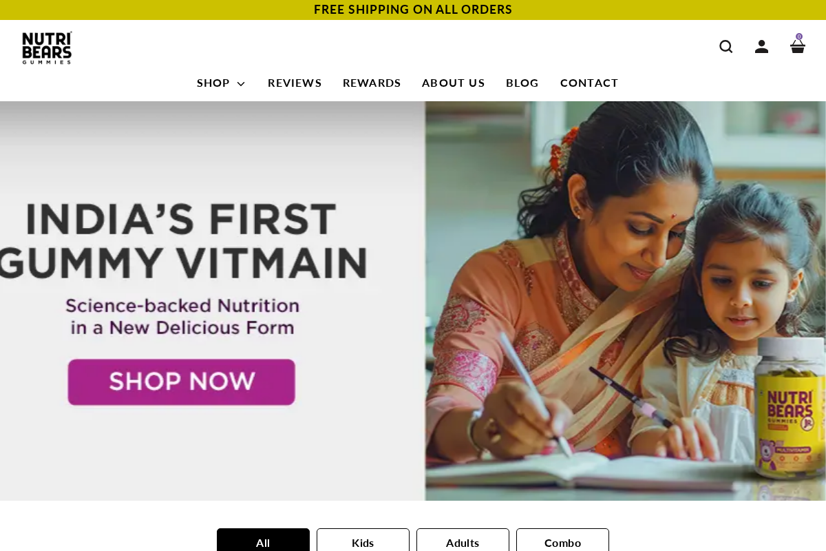 nutribears.in homepage screenshot