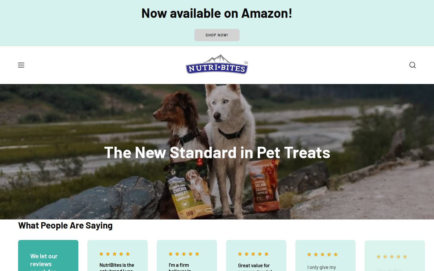 nutribitespet.com homepage screenshot
