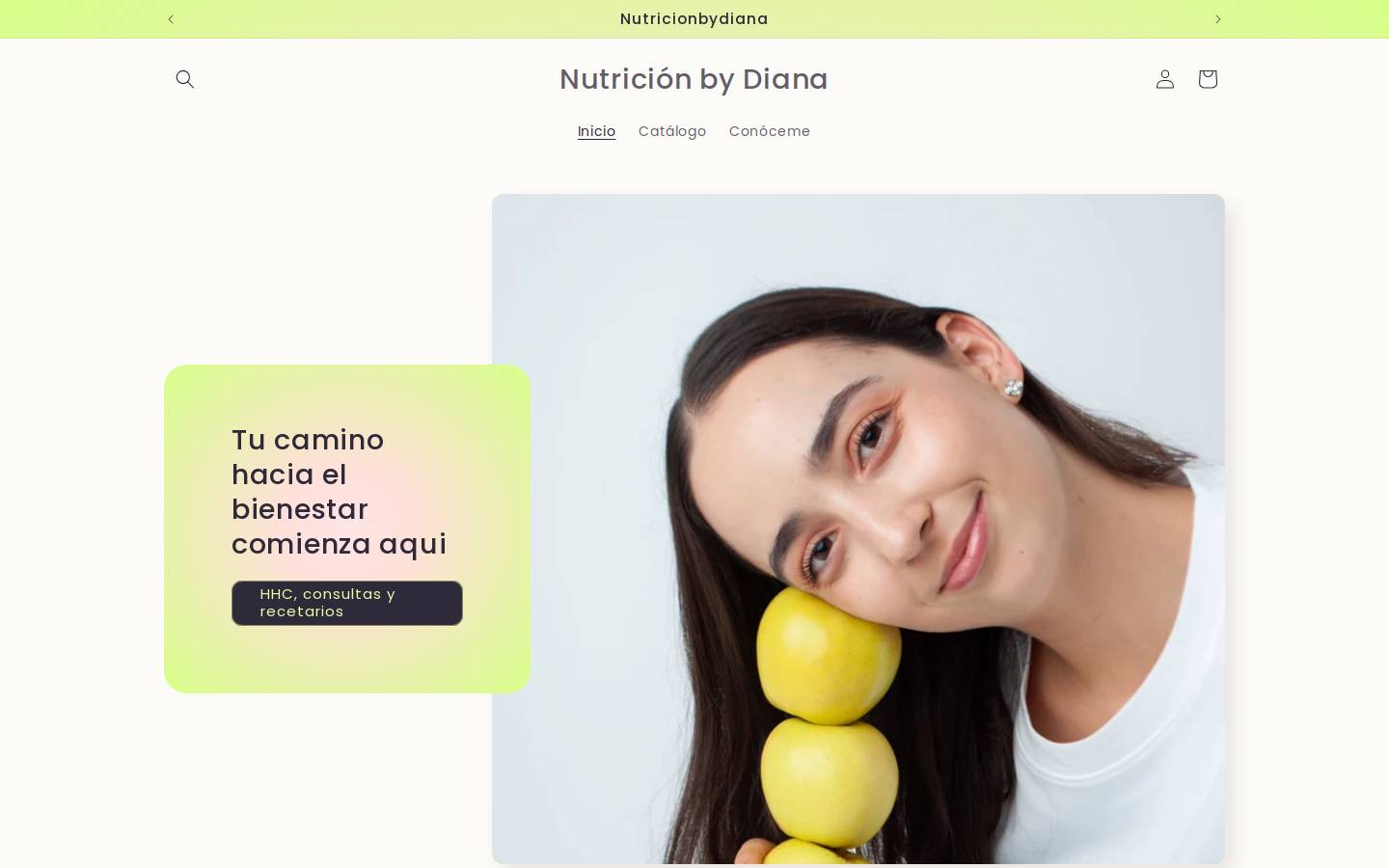 nutricionbydiana.com homepage screenshot