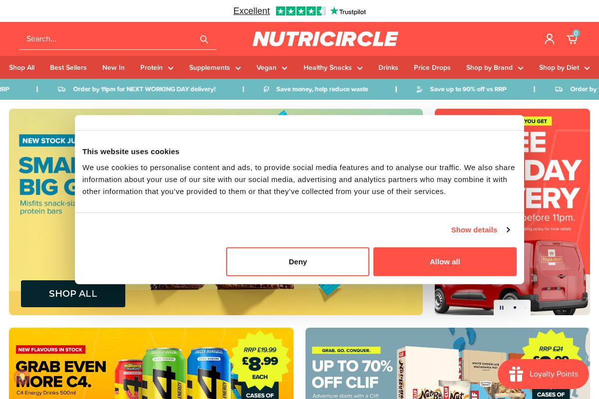 Nutricircle homepage screenshot