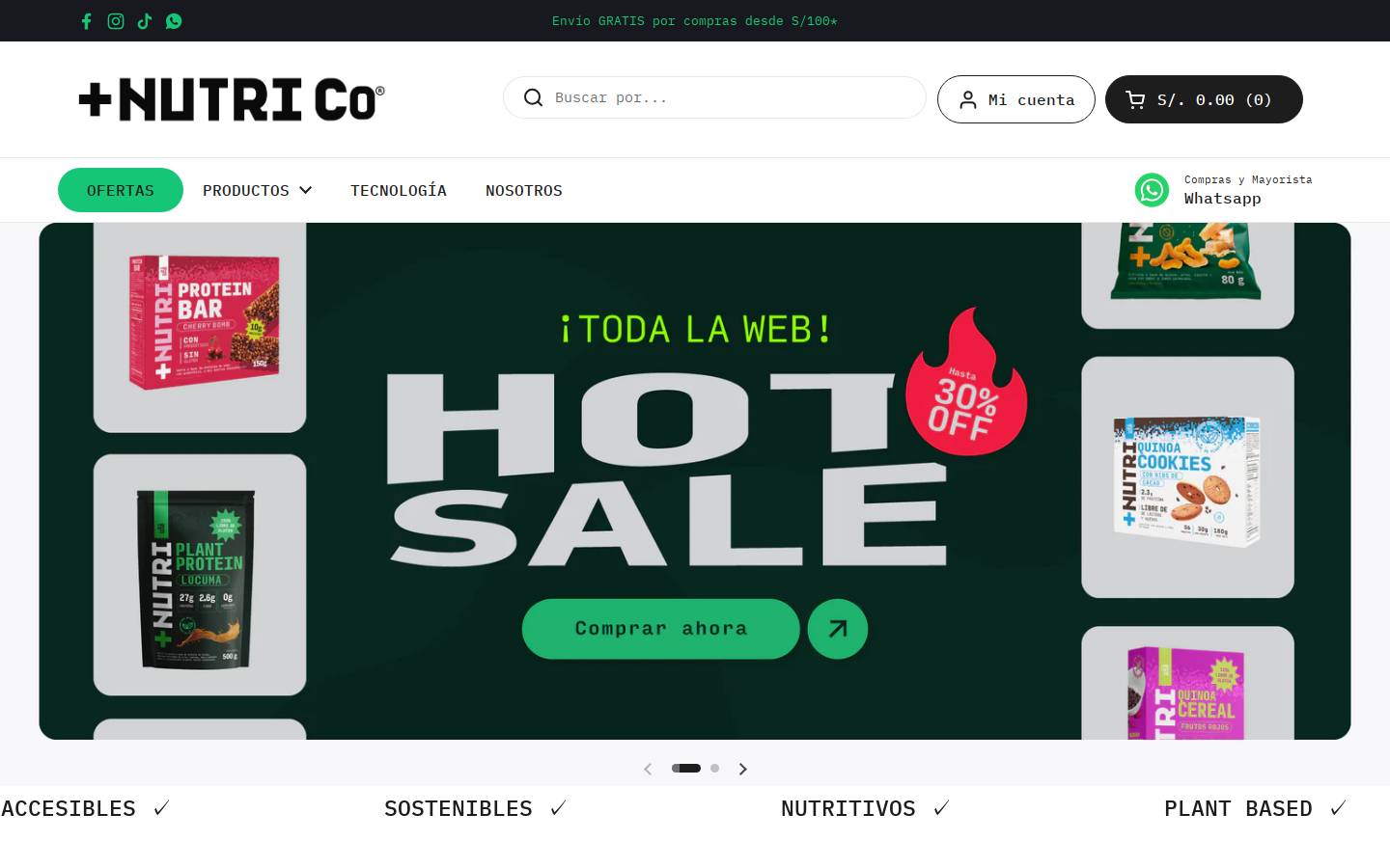 nutrico.io homepage screenshot