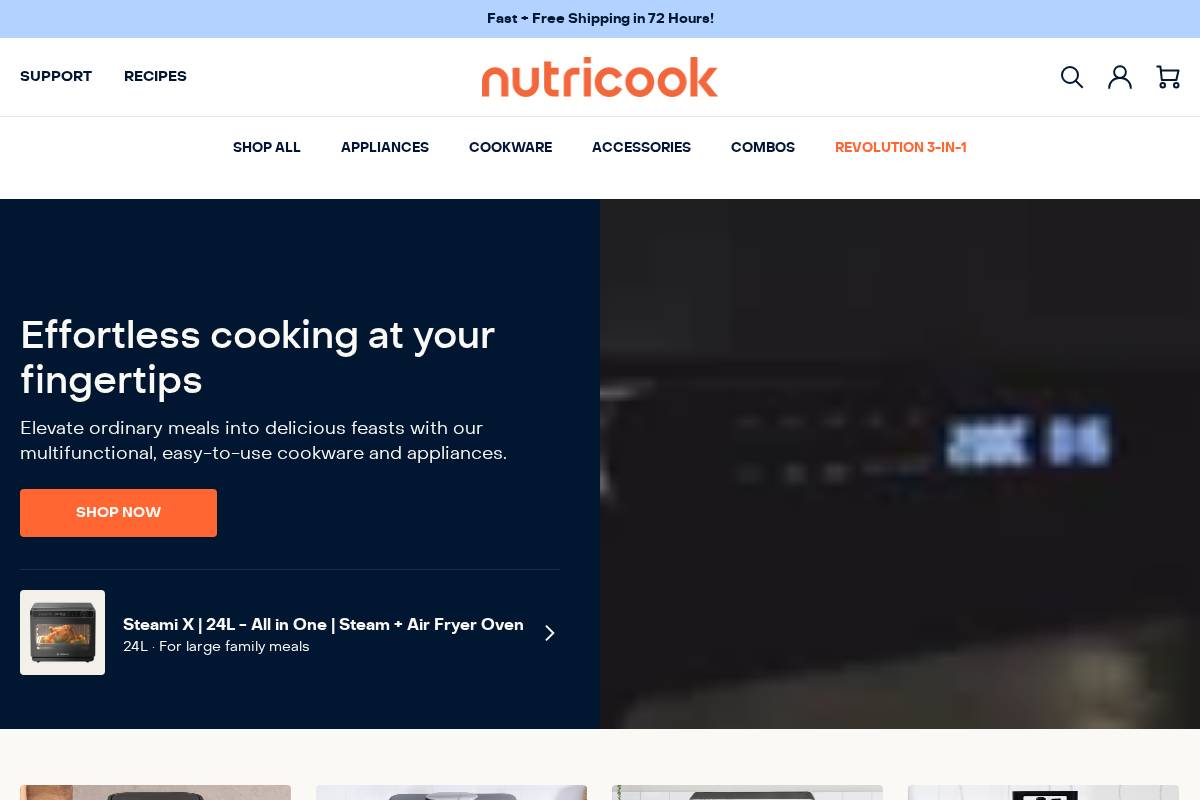 Nutricookworld homepage screenshot