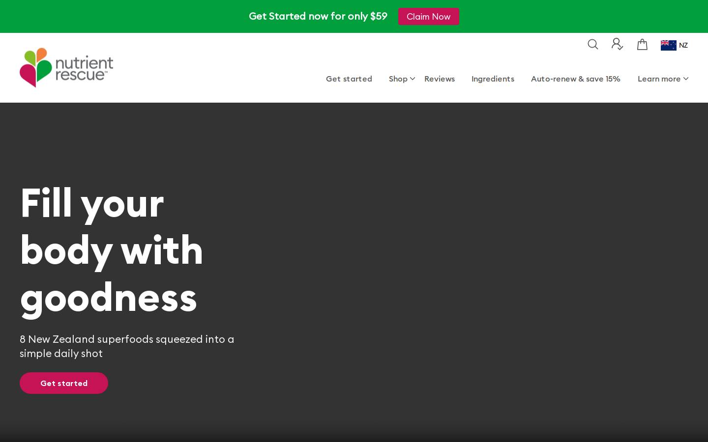 nutrientrescue.nz homepage screenshot