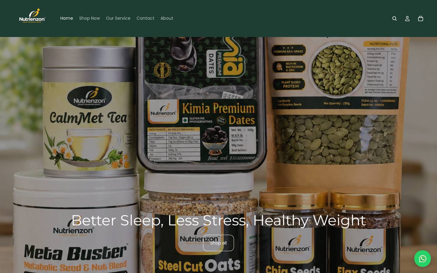 nutrienzon.com homepage screenshot