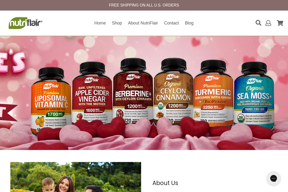 NutriFlair homepage screenshot