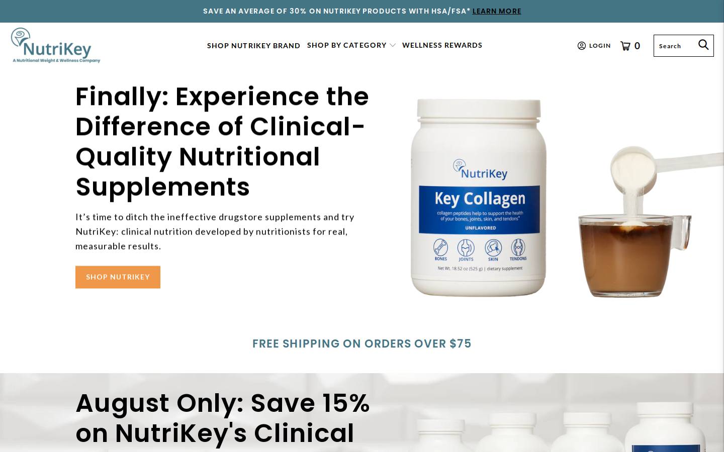 nutrikey.net homepage screenshot