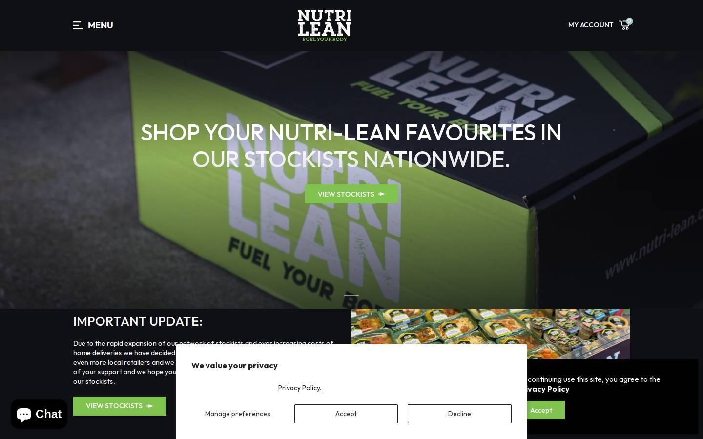 nutrilean.co.uk homepage screenshot