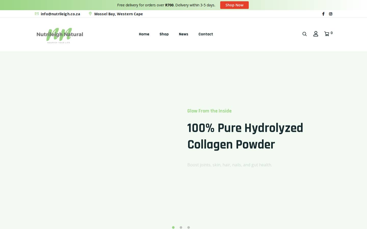 nutrileigh.co.za homepage screenshot
