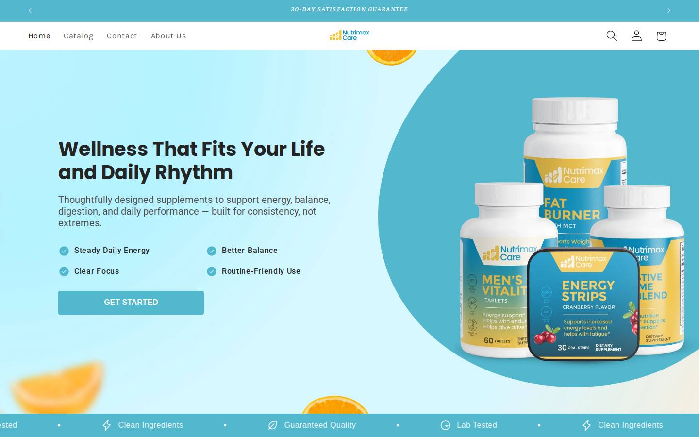 nutrimaxcare.com homepage screenshot