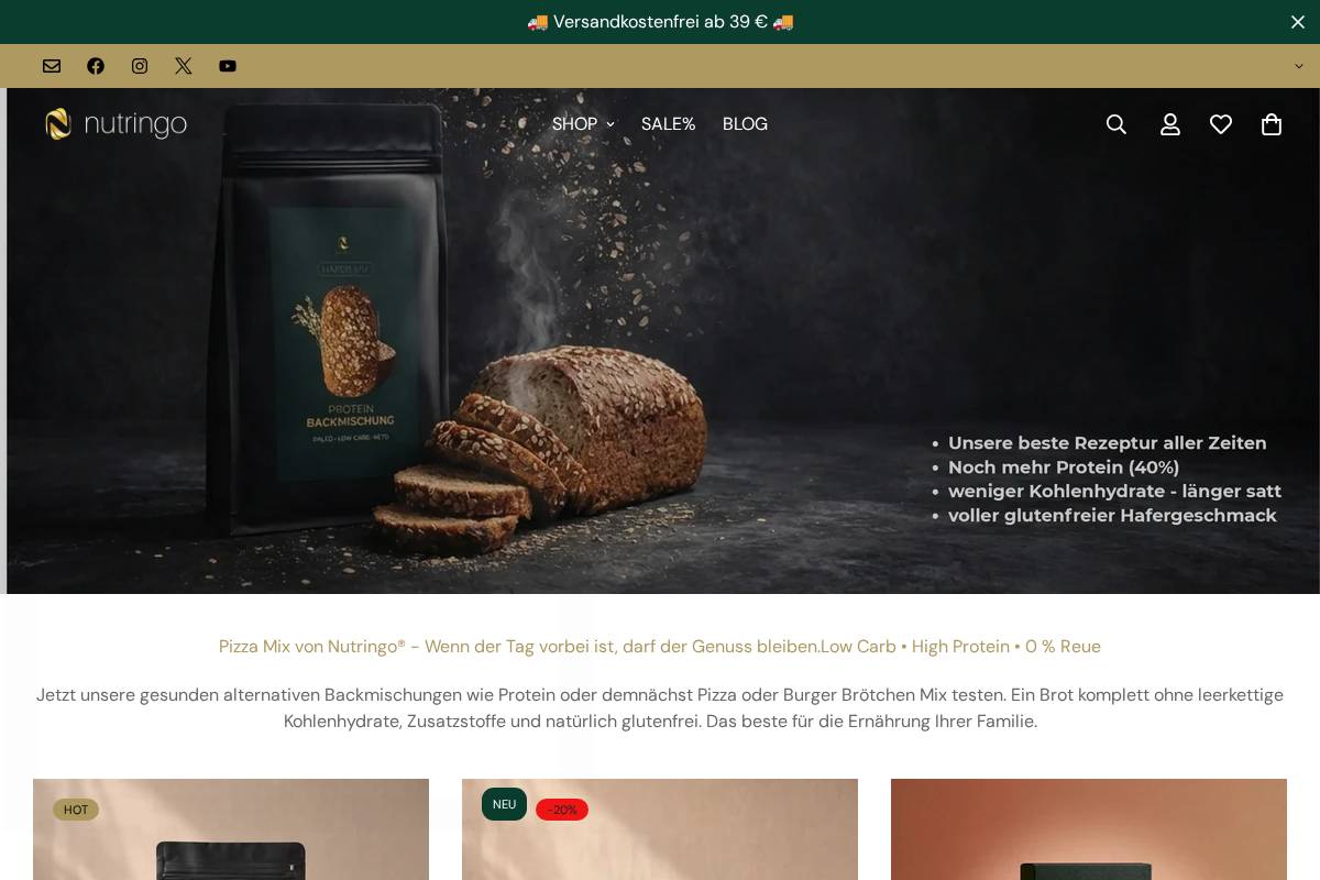 nutringo.com homepage screenshot