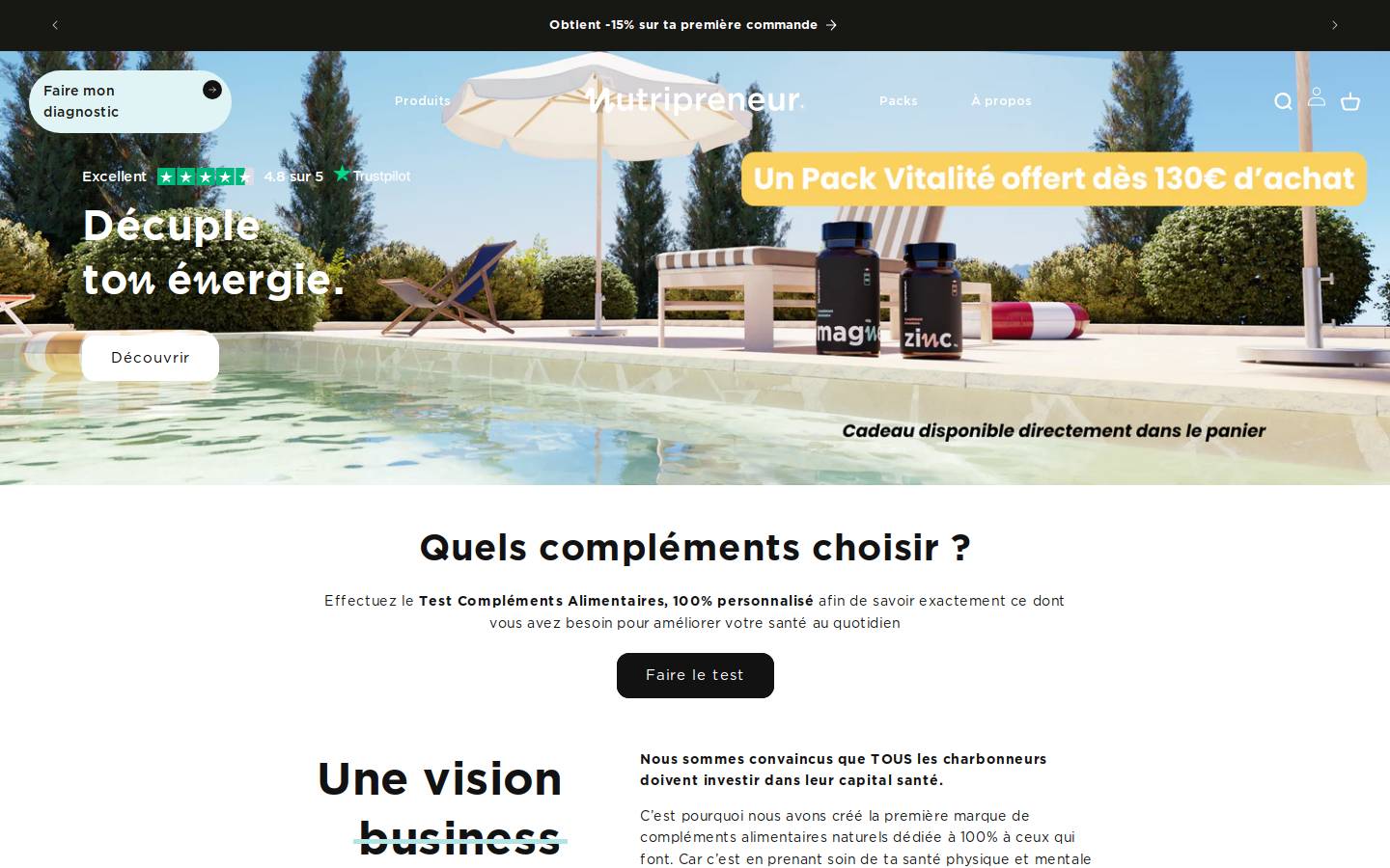 Nutripreneur homepage screenshot