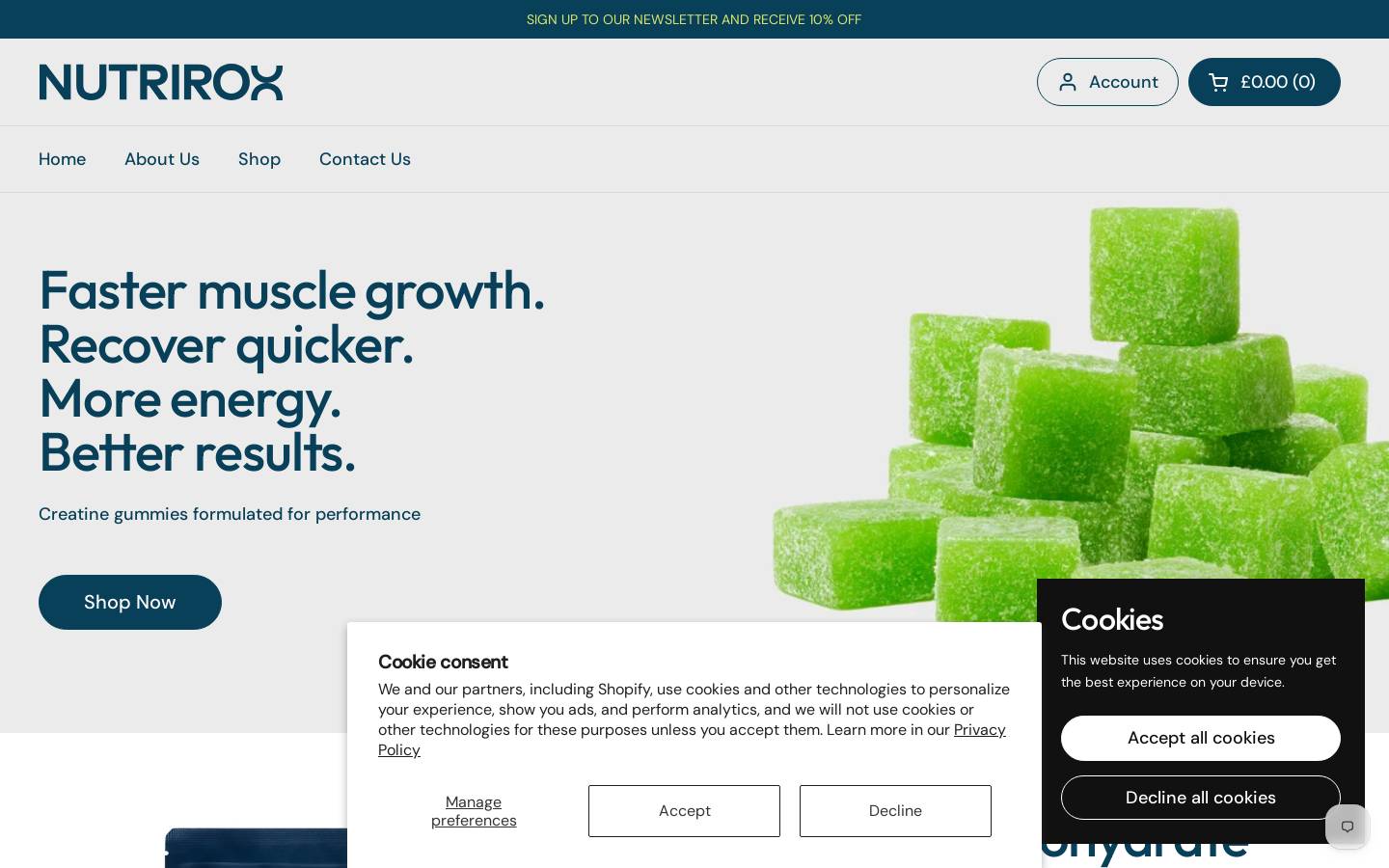 nutrirox.com homepage screenshot