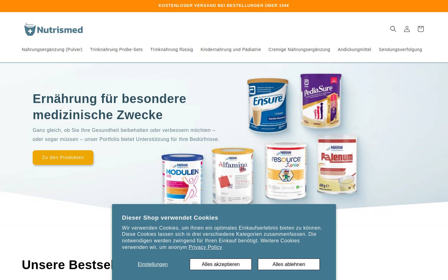 nutris-med.de homepage screenshot
