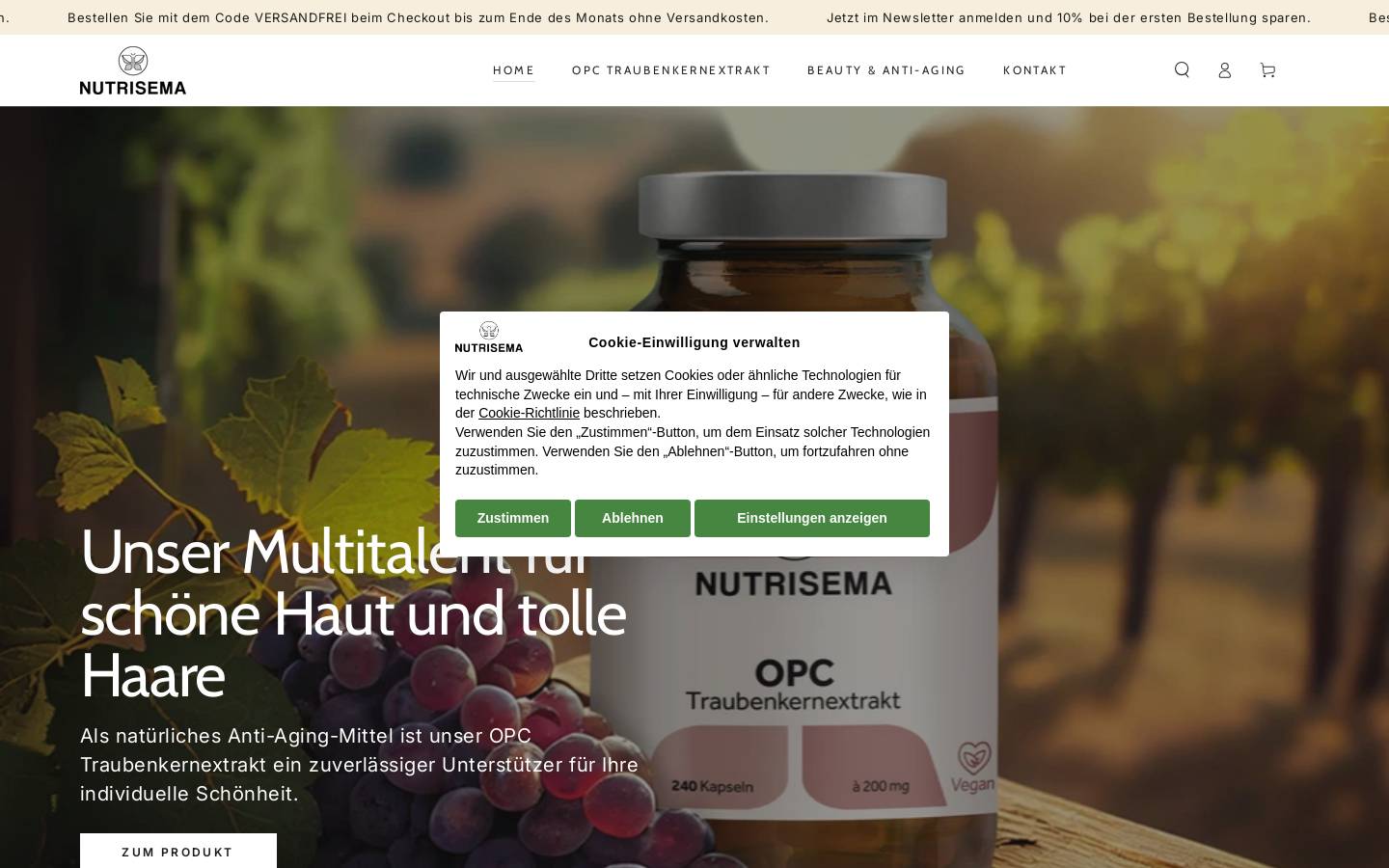 nutrisema.com homepage screenshot
