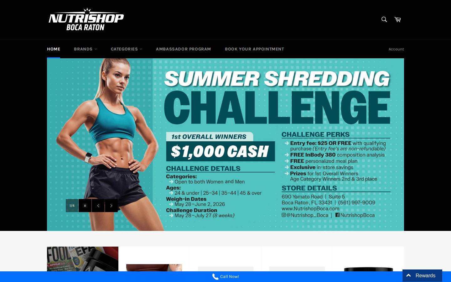 nutrishopboca.com homepage screenshot