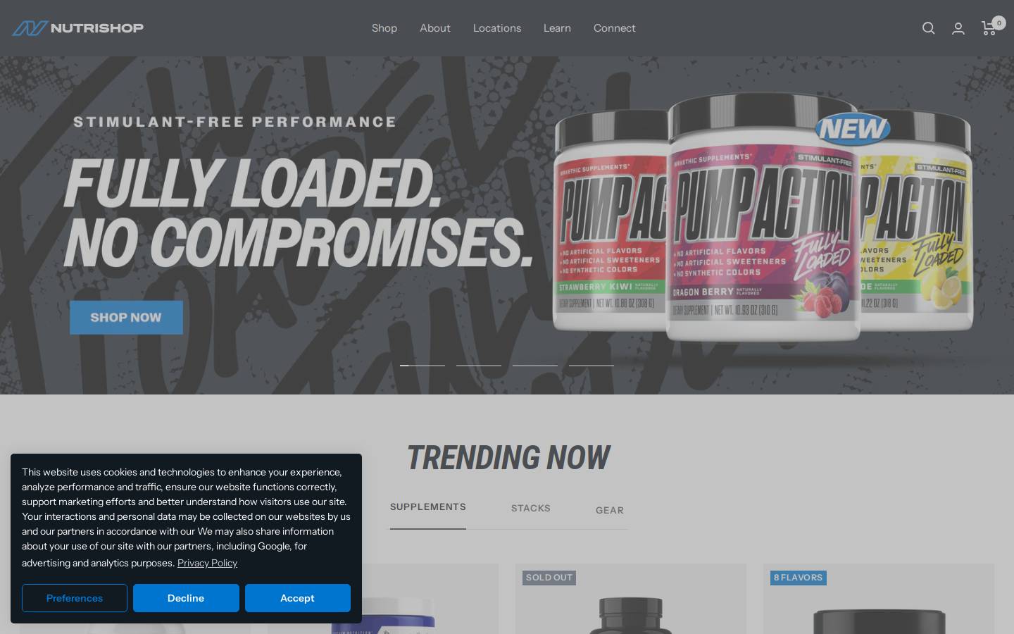 nutrishopusa.com homepage screenshot